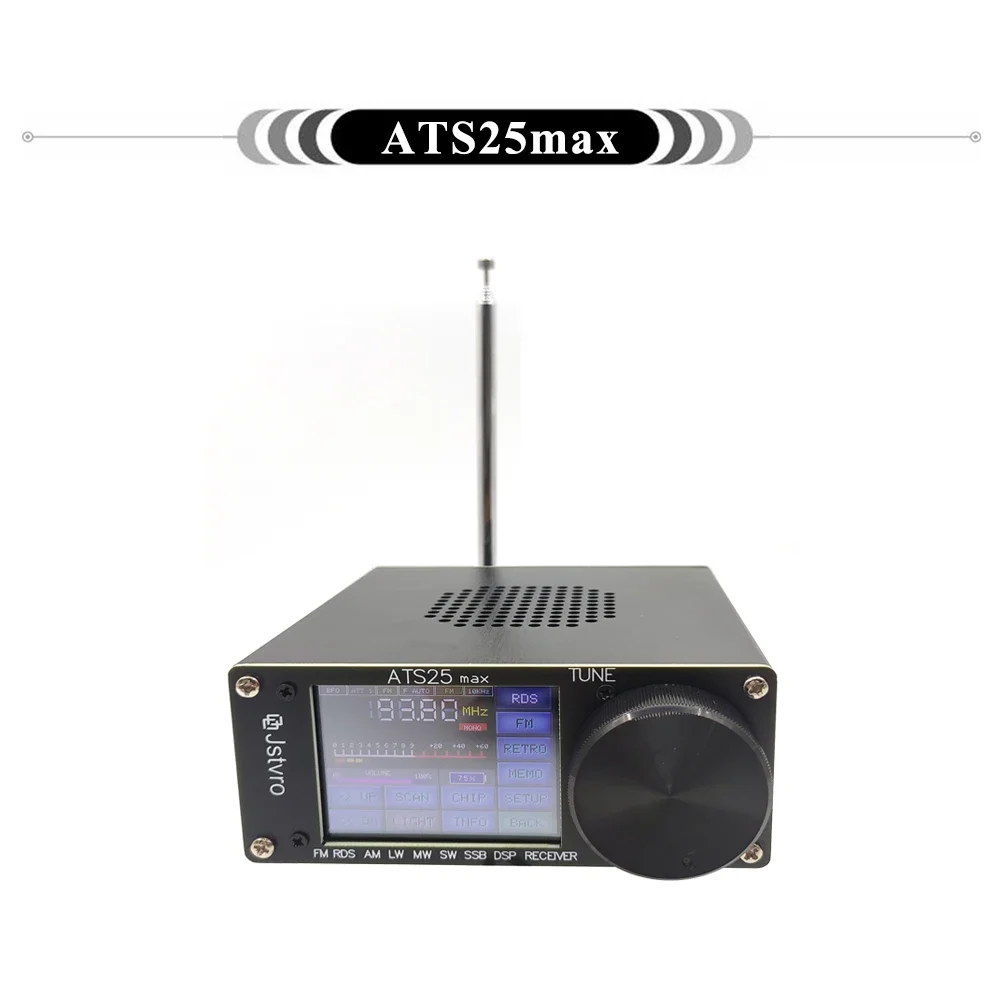 2026년형 ATS-25 Max Si4732 풀밴드 라디오 수신기 DSP 수신기 FM LW (중파 및 단파) SSB 2.4인치 터치스크린 탑재