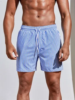 New 3d Line Splicing Sports Shorts Summer Casual Soft Personalized Breathable Holiday Beach Surfing Shorts Men's Swim Trunk 1