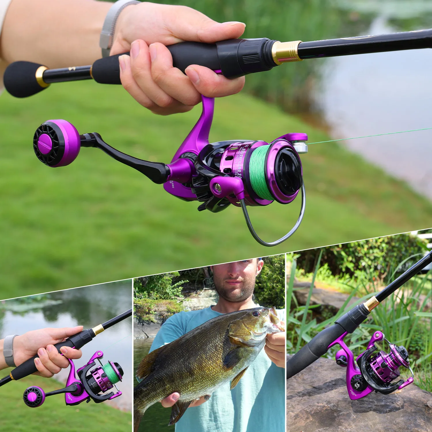 Professional Fishing Rod Combo 1.5-2.4M Spinning Reel Gear Ratio 5.2:1 Max  Drag 6Kg Beginner Telescopic Fishing Tackle Kit Set - AliExpress