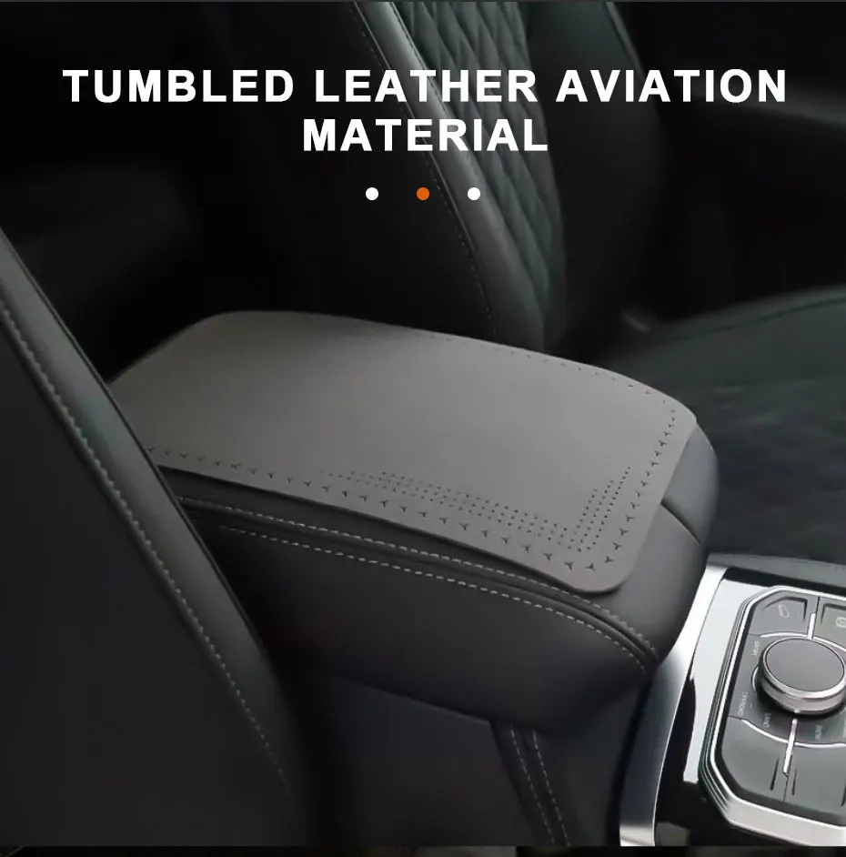 SEAMETAL Suede Leather Car Armrest Cover Mat Universal Waterproof Non-slip Auto