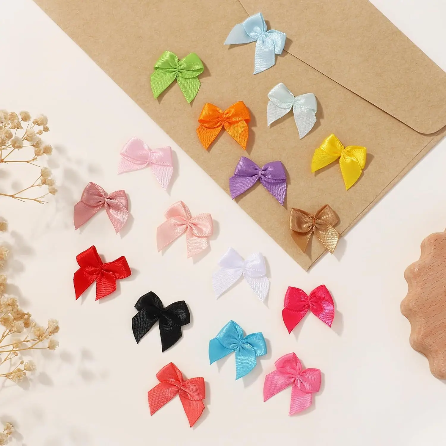 Mini Satin Ribbon Bow Polyester Ribbon Bow DIY Sewing Crafts Wedding Decoration Hairpin Garment Accesso 100Pcs/Lot