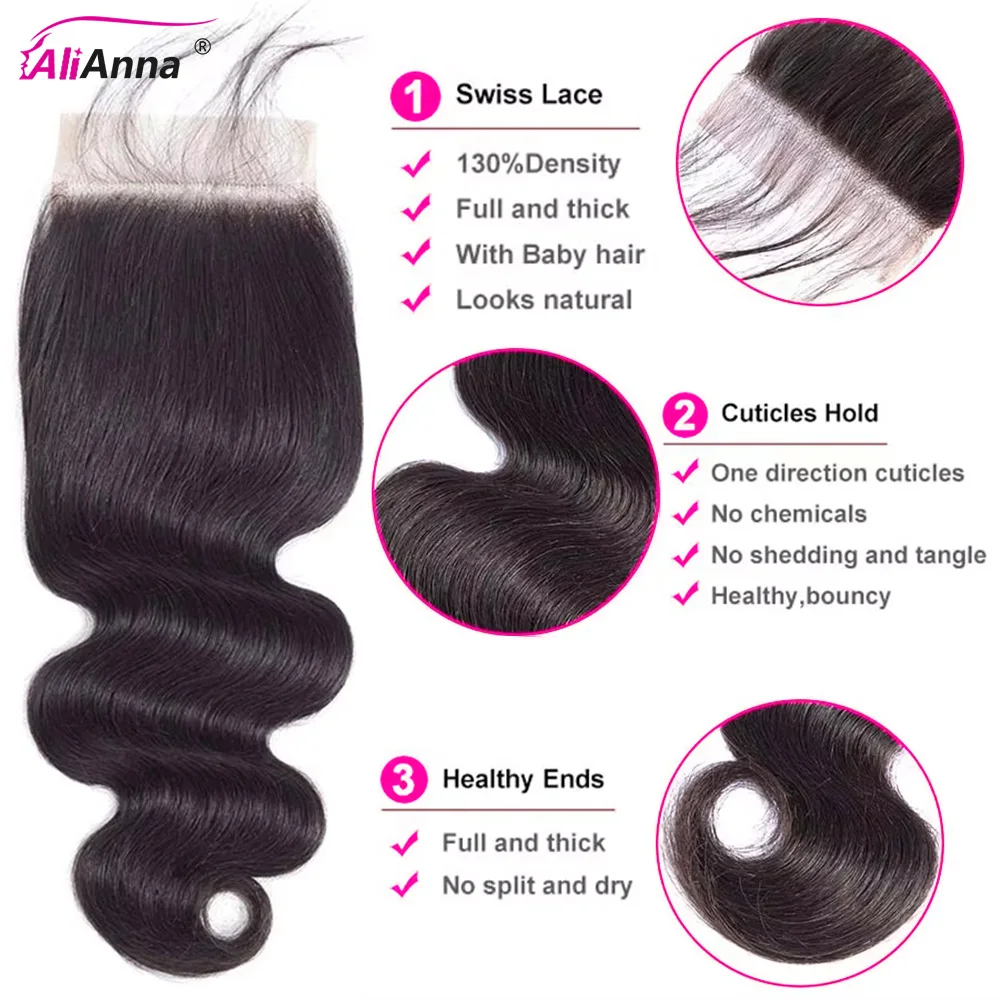 Body Wave Human Hair Bundles And Closure 2x6 HD Lace Closure Human Hair Bundles With 4x4 Closure Brazilian 5x5 HD Lace Closure 4
