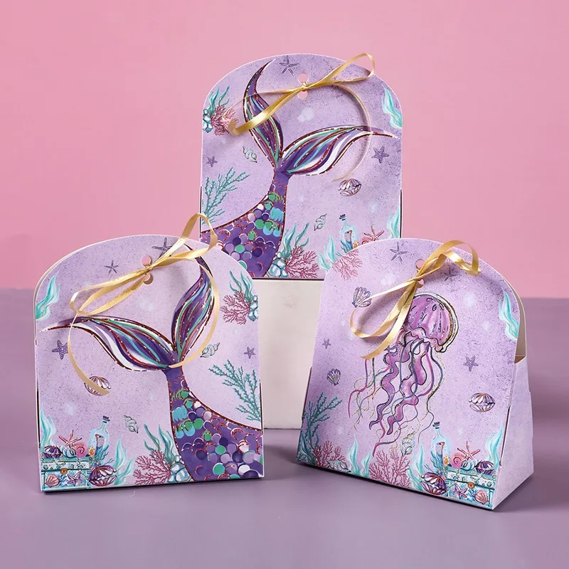 Description Picture 6 of itemMermaid Candy Box Under The Sea Theme Little Mermaid Tail Birthday Party Decoration Kids Favors Gift Girl Baby Shower Supplies