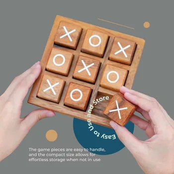 Wooden Chessboard Game Box XO Chess Training Concentration Logical Thinking Parent-child Interactive Tabletop Game Kids Gifts 1