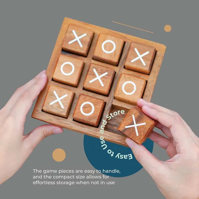 Wooden Chessboard Game Box XO Chess Training Concentration Logical Thinking Parent-child Interactive Tabletop Game Kids Gifts 1