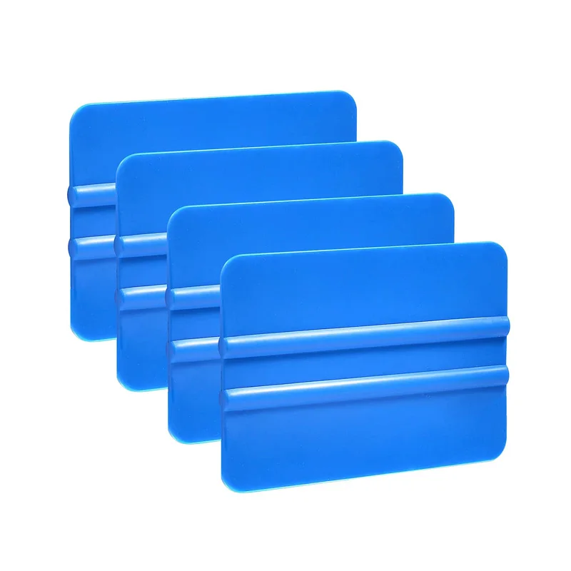 4Pcs Vinyl Wrap Squeegee Flexible Plastic Scraper Window Tint Film Tool Kit for Car Wrapping Tinting Wallpaper Decals 4-inch