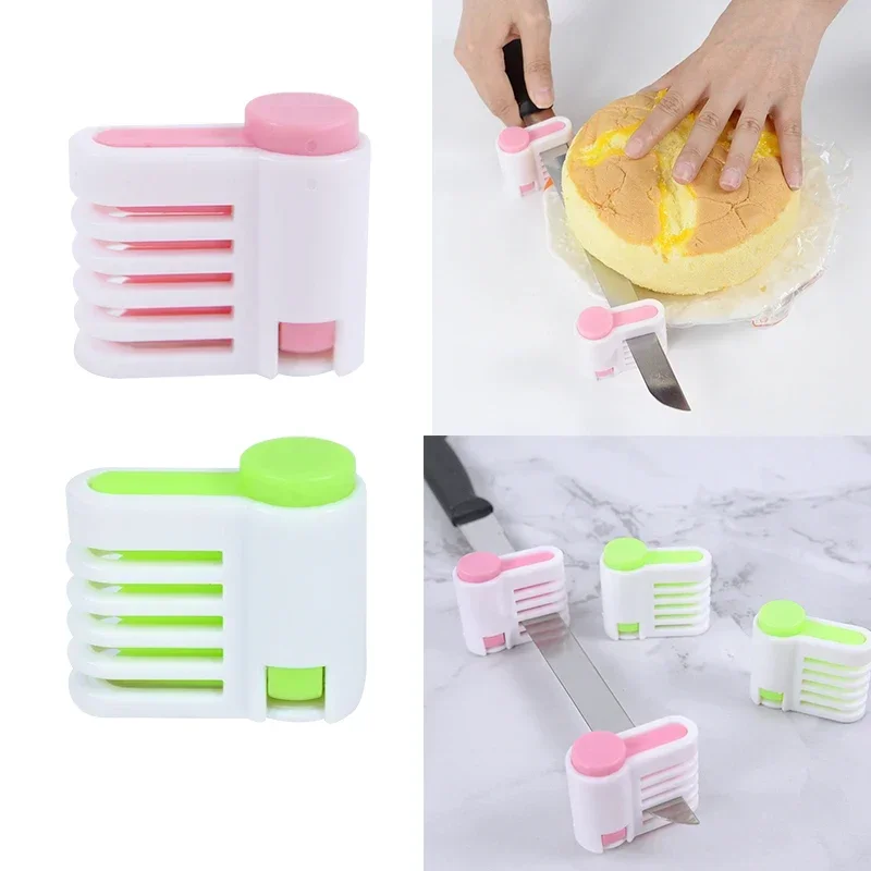 Description Picture 4 of item2pcs/set 5 Layers Cake Slicer Adjustable DIY Bread Knife Splitter Toast Slicer Fixator Cutting Leveler For Kichen Bakeware Tool