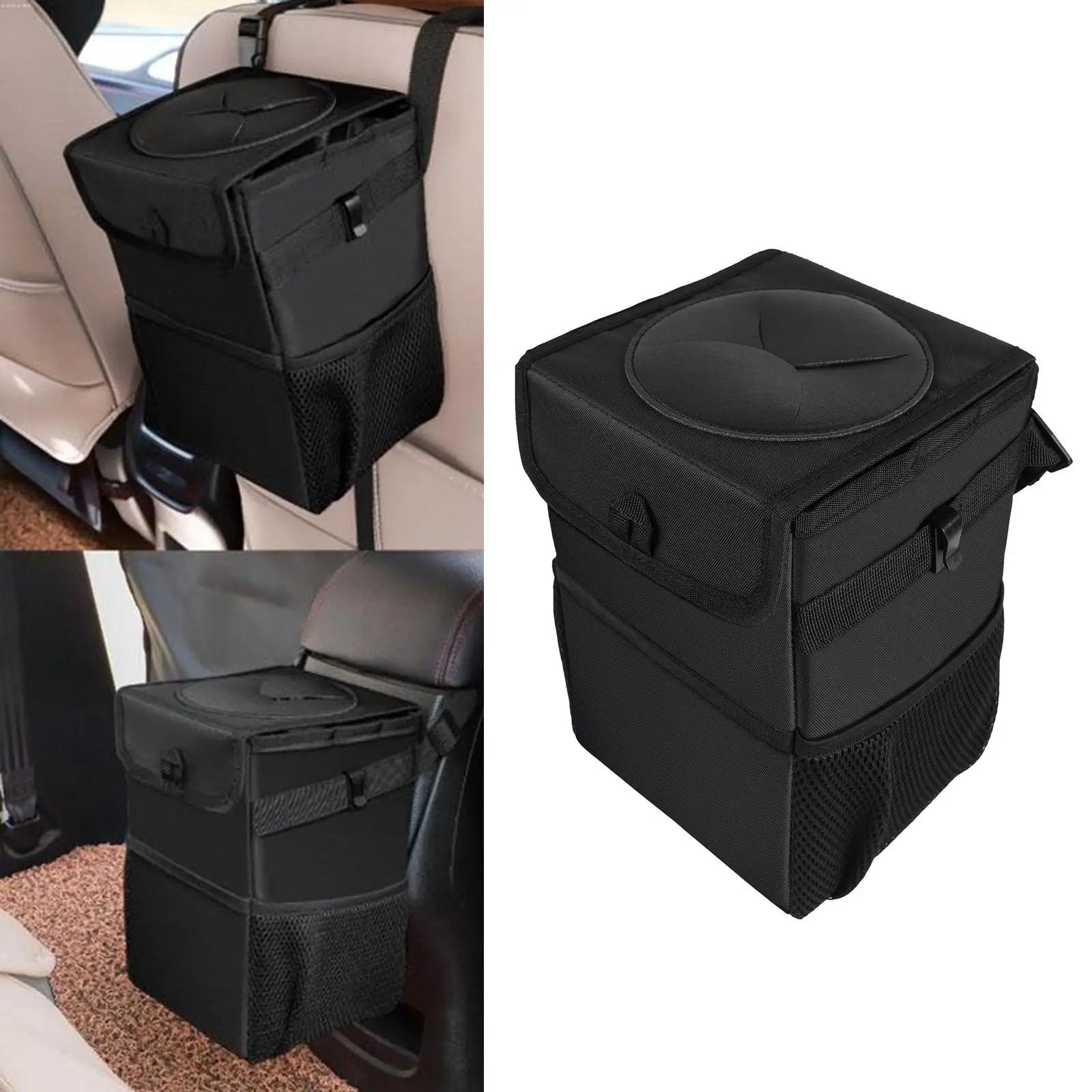 ing Car Trash Garbage Can Litter Bin, Waterproof Leakproof Inner Lining, 6L Volume