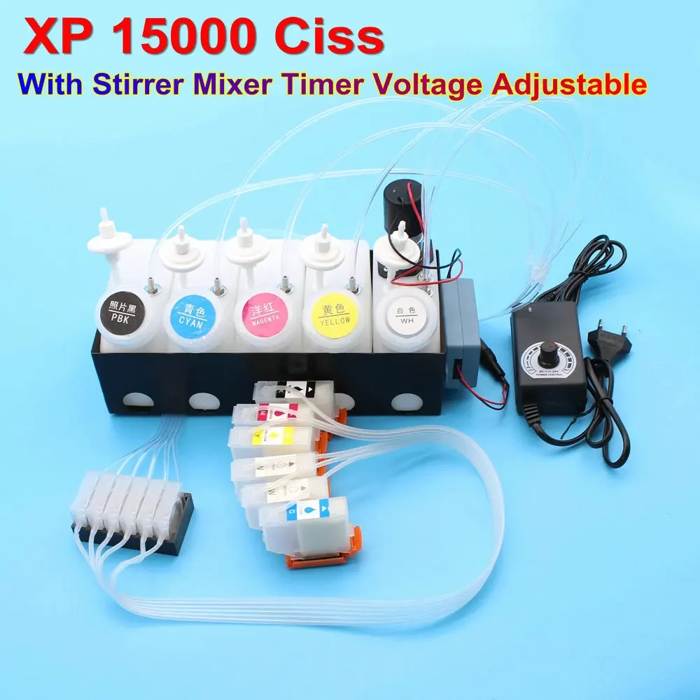 DTF DTG CISS For EpsonXP-15000 DTF Ink System White Ink Tank With Adjustable Voltage Power Stirrer Mixer Timer XP 15000 Tank Kit
