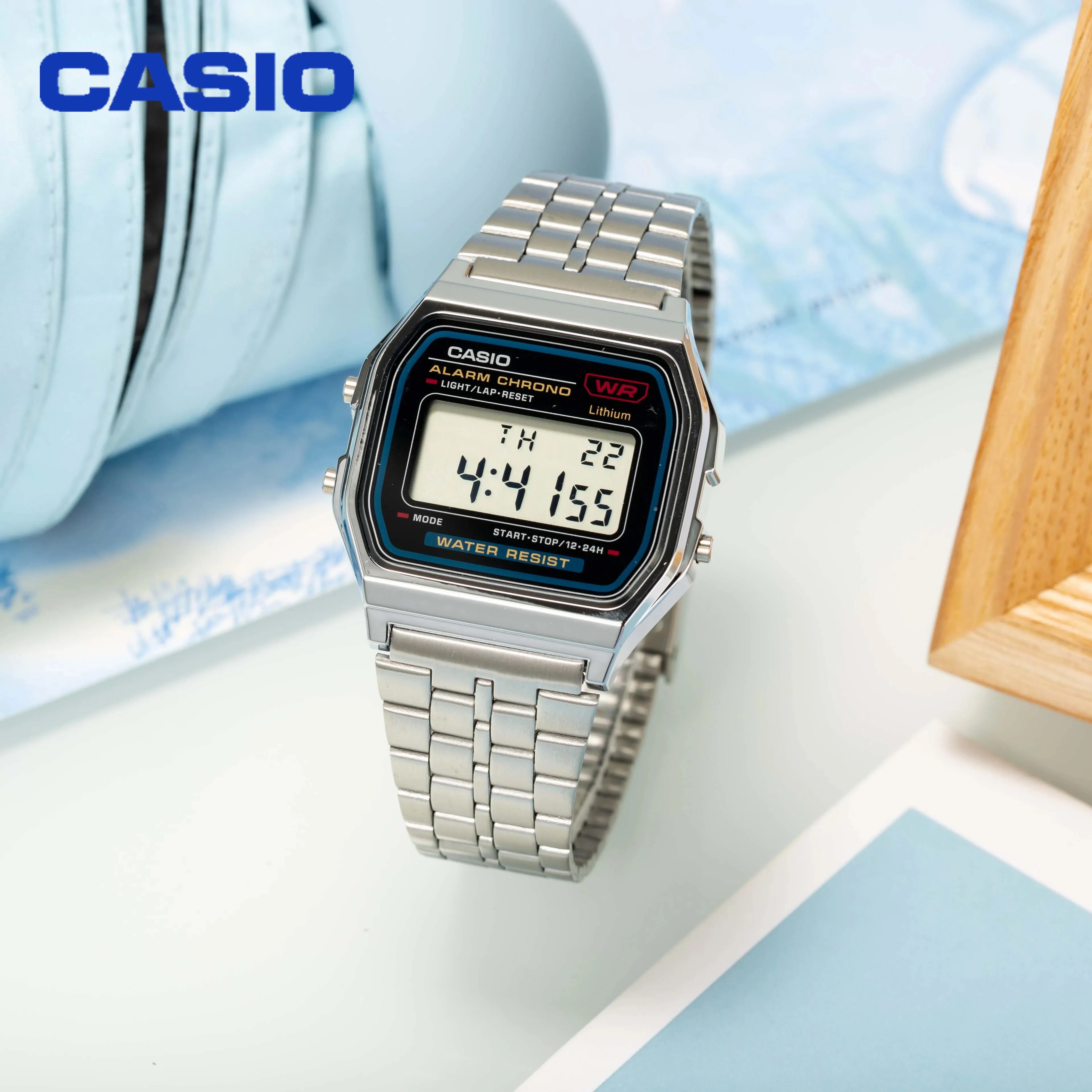  Casio Retro Digital Men's Watch Business Small Silver Gold Watch Series Small Square Watch Watch Multi-Functional Date Stopwatch 