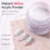 Makartt Acrylic Powder, 2oz Professional Pink Hexagon Glitter Acrylic Nail Powder for Nail Extension 3D Carving Sculpture French 2