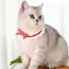 Cute Pet Cat Saliva Towel Hand-knitted Adjustable Kitten Cat Puppy Bow-knot Collar Pet Cat Decorative Collar Kitten Accessories 3