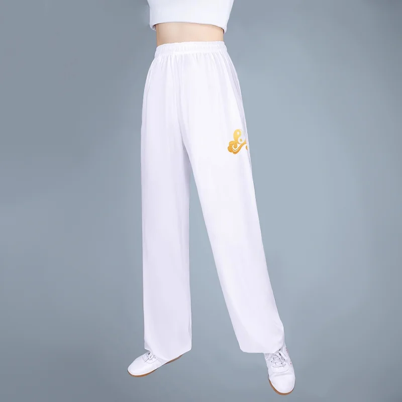 Tai Chi Pants Kung Fu Martial Art Pants Milk Shreds Yoga Pant Trousers Taiji Lounge Pant Quick Drying Lucky Cloud Pattern