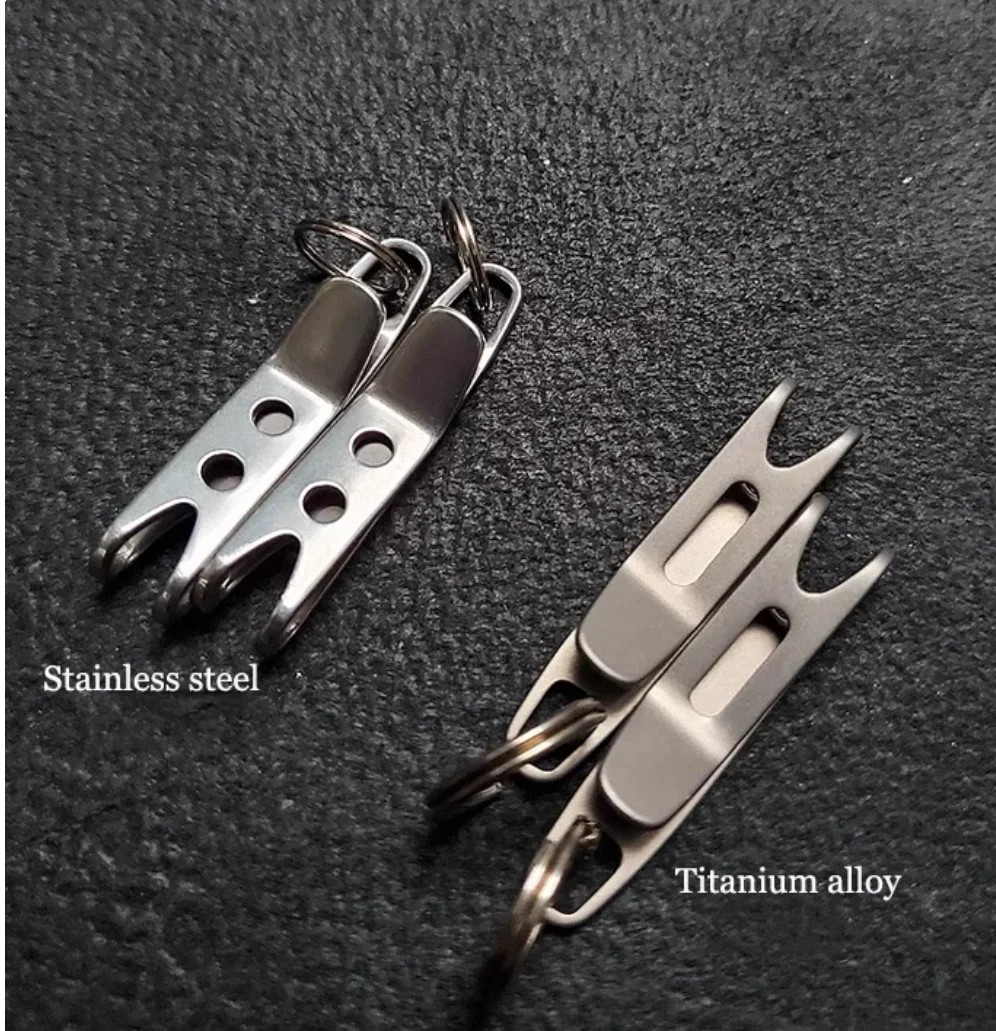Mini Titan / Edelstahl Kleiner Schnellverschluss-Taschenclip EDC Taschenlampen-Werkzeugzubehör Schlüsselanhänger-Clip Aufhängeclip – Detail 1
