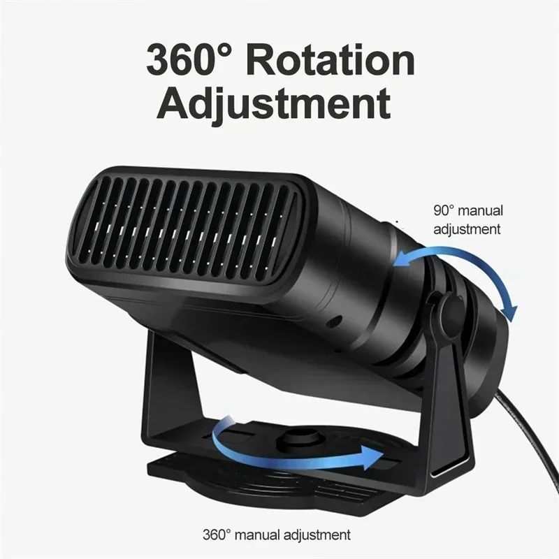 12V/24V 200W 4 in 1 Fan Electric Coog Heating Auto Windshield Defroster Deing Demister Car Anti-Fog Heater_voghion.com