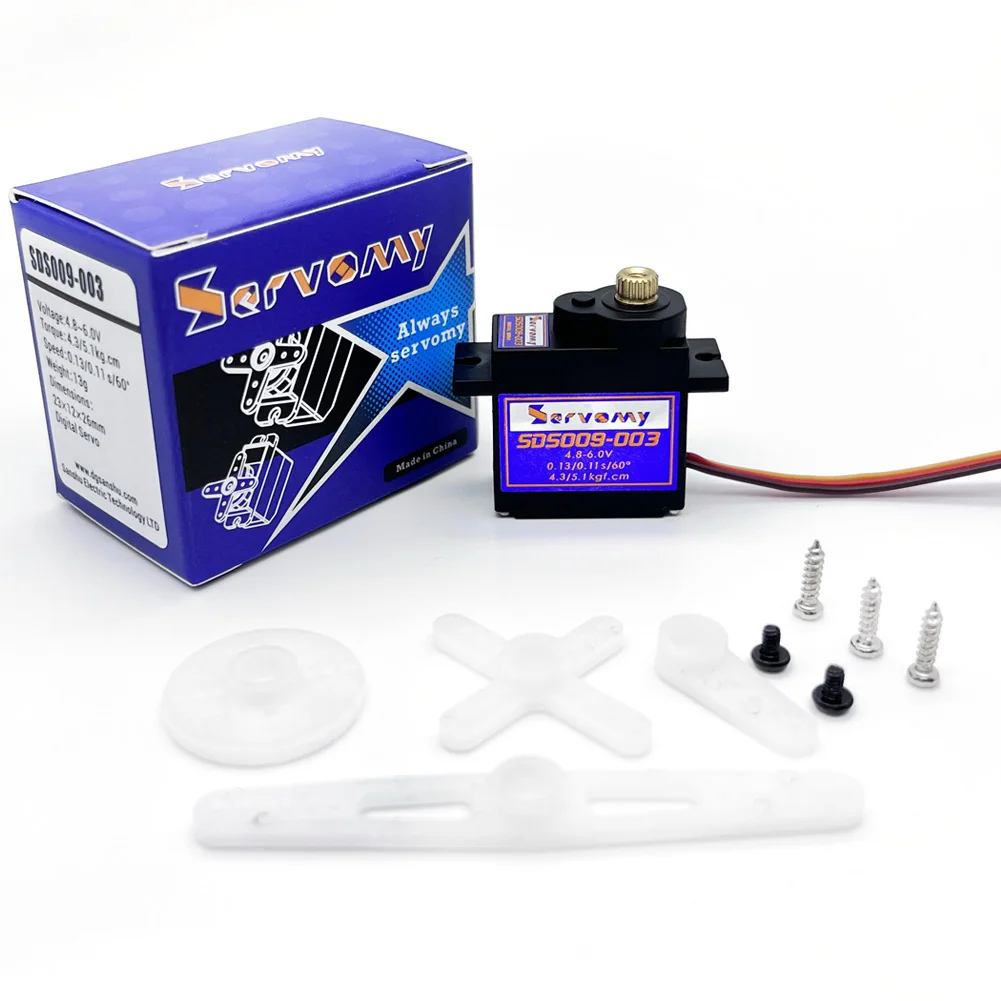 

Servomy SDS009-02 SDS009-03 Digital 9g Servo 4.4Kgf. См 4.3Kgf. См 0,13 сек/60 ° без нагрузки 4,8 В для плоского бега дрейфа Rc автомобиля робота
