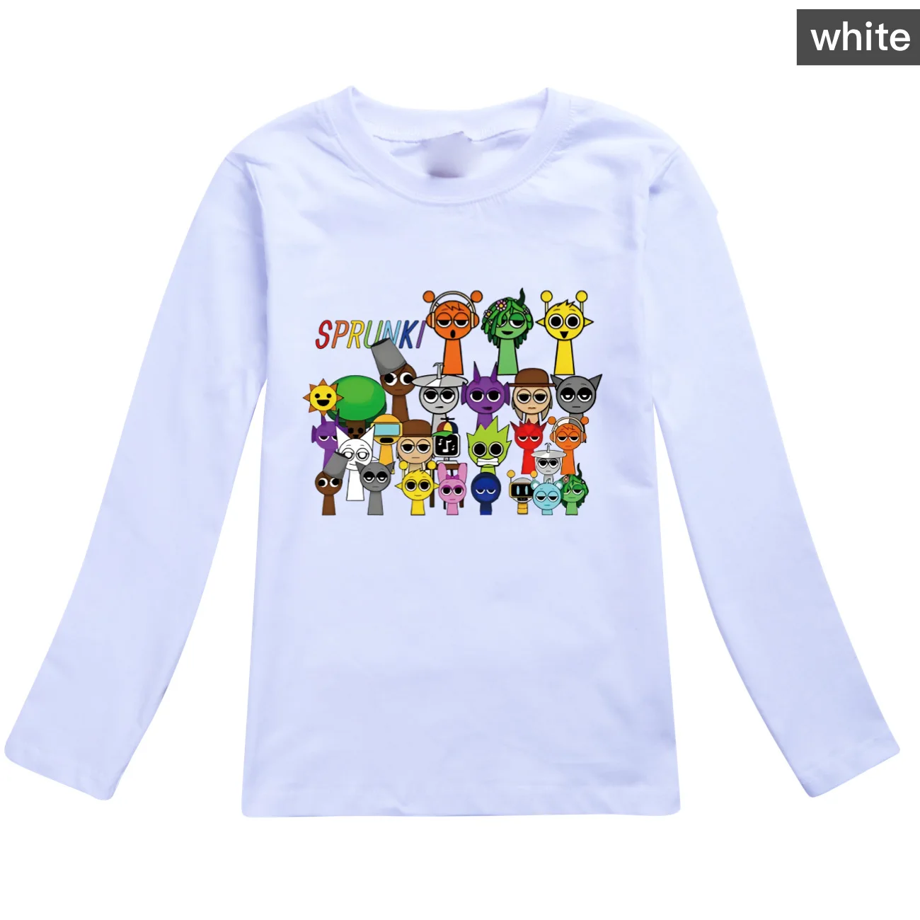 Cute Sprunki Cartoon Clothes Autumn Kids Game Incredibox T Shirt Baby Girls Long Sleeve Tops Toddler Boys O-neck Cotton T-shirt 2