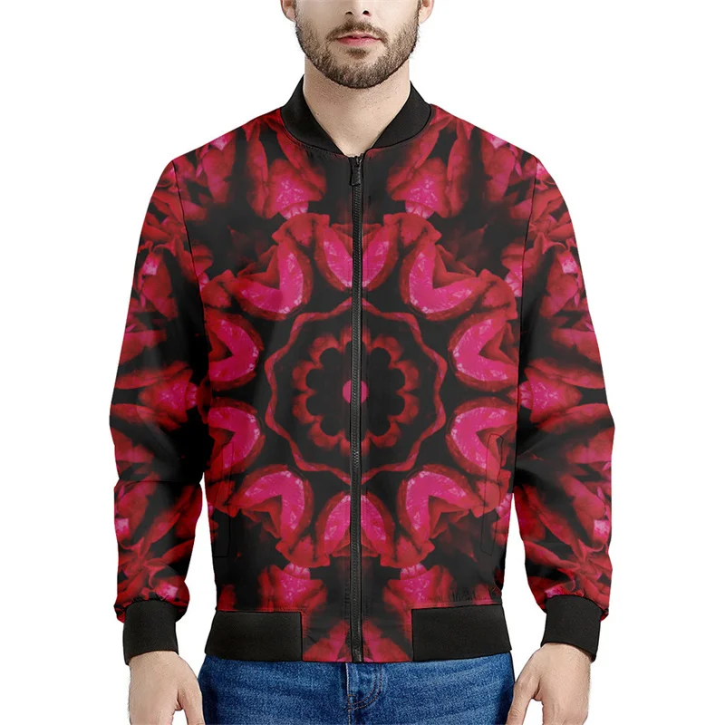 thumbnail image 1 of Chaqueta con cremallera y estampado de flores de rosas para hombre, abrigo con estampado floral en 3D de plantas, chaquetas informales de gran tamaño, ropa de calle, mangas largas, 1 of 5