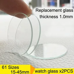 Premium Set of 2 Round Flat Glass Lenses for Smart Watches - Crystal Clear Replacement Repair Tools (Diameter 18mm)