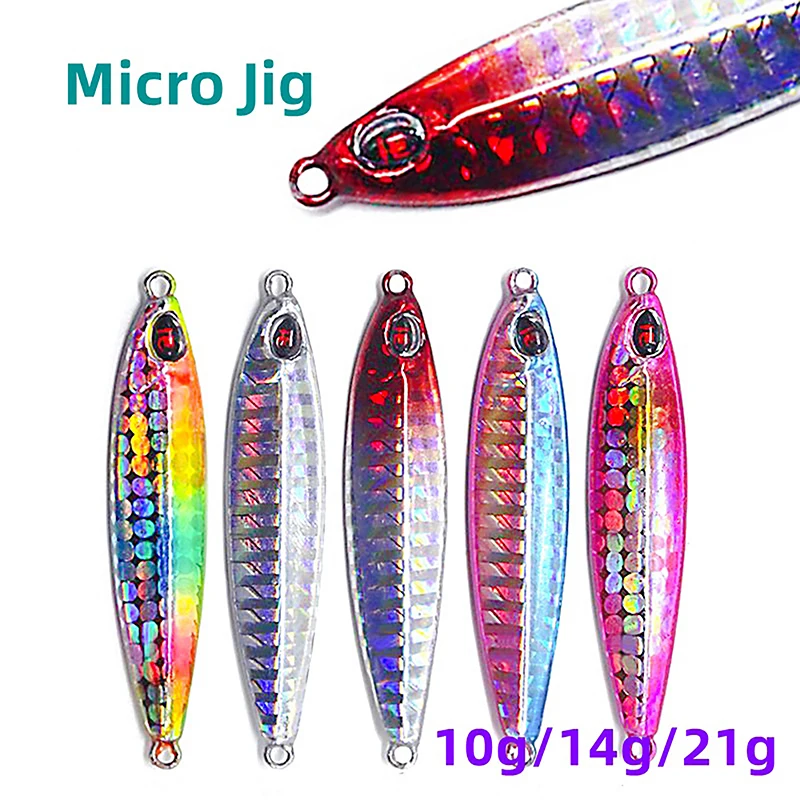 7G/10G/14G/21G/ Laser Micro Jigging Lead 3D Eyes Metal Jig Slow Jigging/Traina Cucchiaio Di Metallo Esca Da Pesca