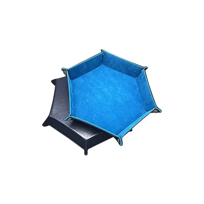 1pc Hexagonal Dice Tray and Miscellaneous Storage Box Board Game Dice Tray Accessories Leather Tower