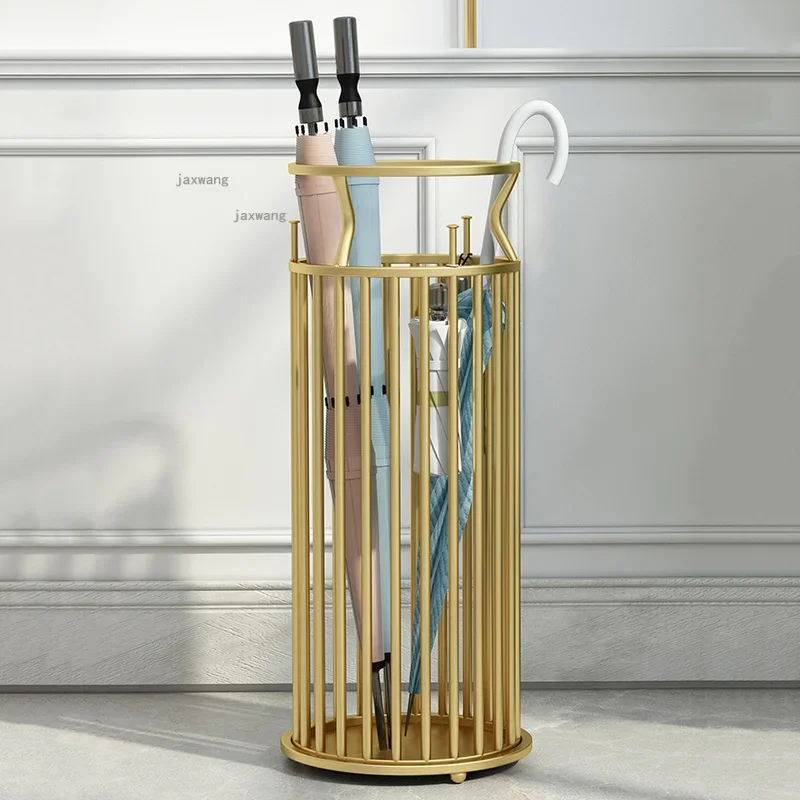 Nordic Wrought Iron Restaurant Umbrella Stands for Hotel Lobby Hallway Porch Umbrella Holder Household Furniture Bucket