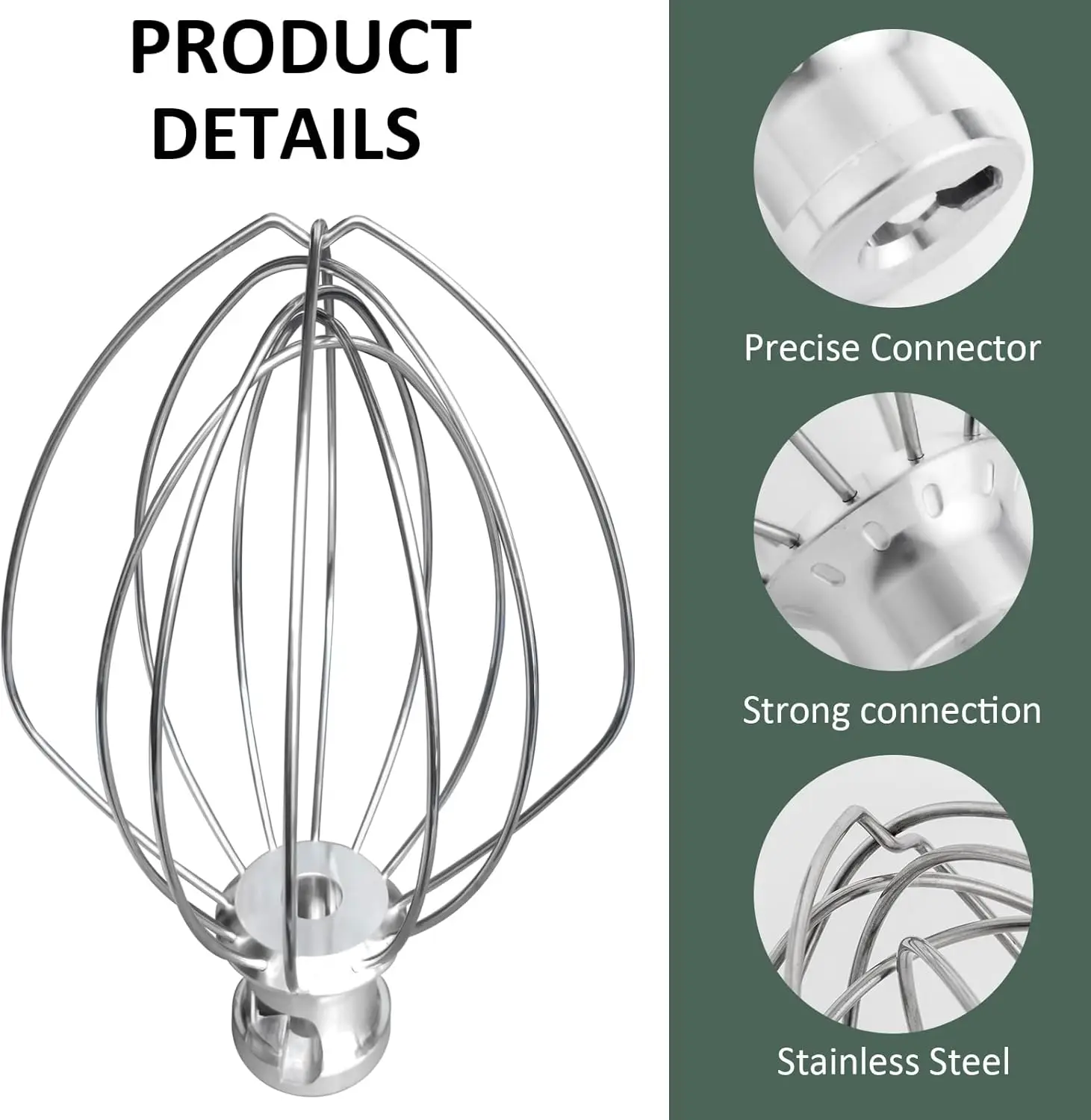 K5AWW 교체용 스테인리스 스틸 와이어 휘프, 5QT 볼 리프트 6-와이어 휘프 키친에이드 믹서 부품, 전체 스테인리스 스틸