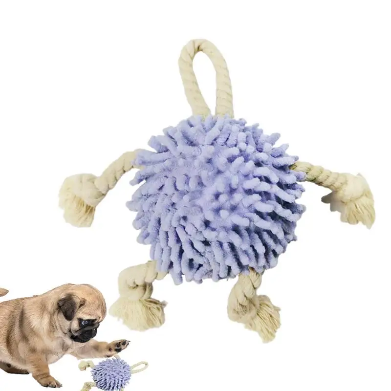 

Dog Rope Toy Sound Plush Pet Teething Toy Portable Dog Playing Toys Multifunctional Puppy Toys For Biting Exercise Relaxing