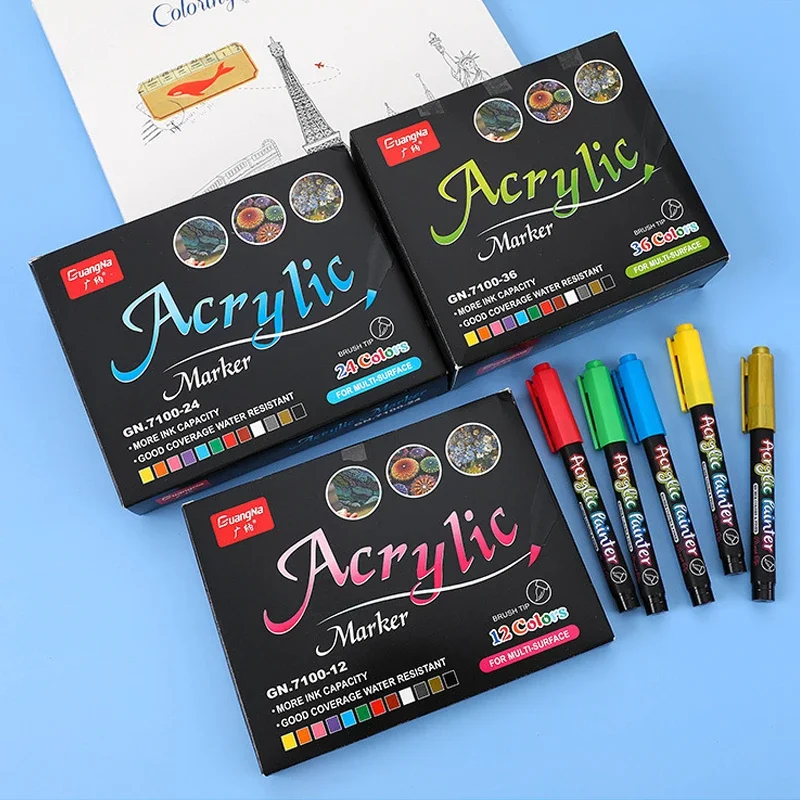 Marker Pens 12/60 Colors Acrylic Paint For Calligraphy Graffiti Manga DIY