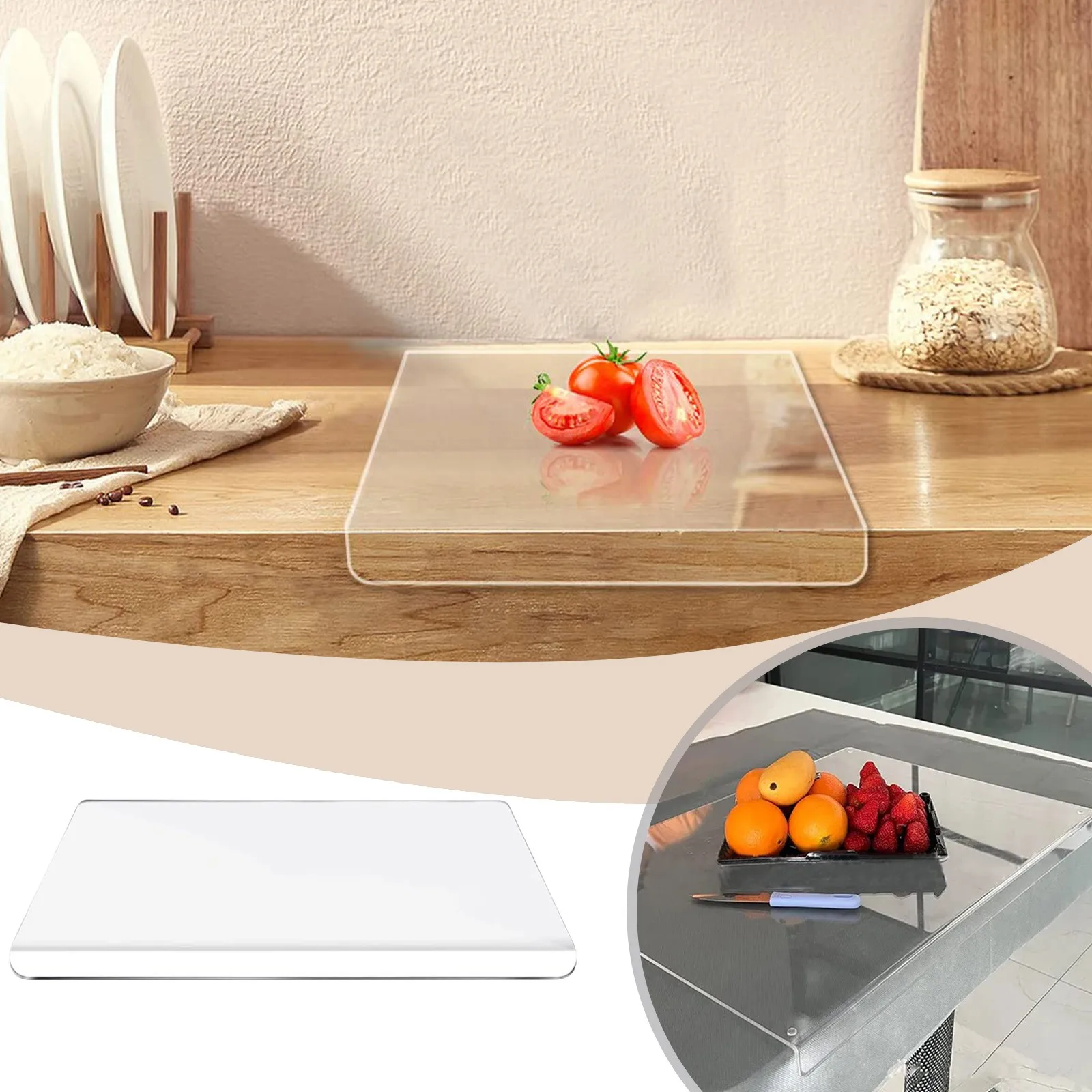 Acrylic Cutting Boards Clear Countertop Chopping Board With Lip Non Slip  Cutting Board For Restaurant Kitchen Counter Protector - AliExpress