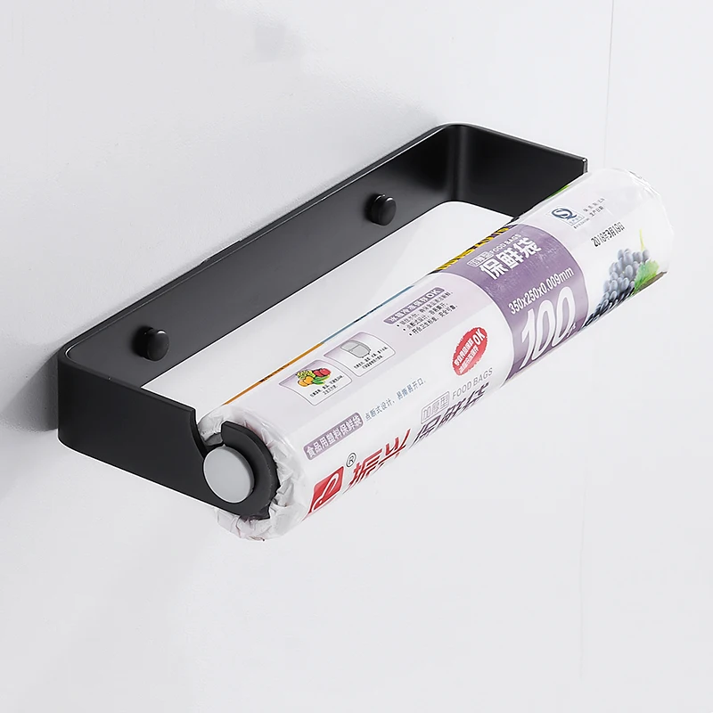 

Kitchen Plastic Wrap Rack Wall Mounted Toilet Roll Paper Holder Towel Shelf Rack Bathroom Tissue Hanger Kitchen Storage Hanger