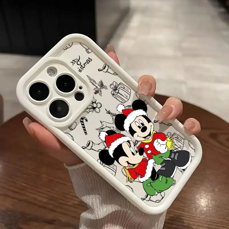 thumbnail image 1 of Funda de teléfono para iPhone 16, 15, 14, 13, 12 Mini, 11 Pro Max, 16 Plus, X, 15Pro, Mickey, Minnie Mouse, Navidad, cubierta a prueba de golpes, 1 of 5