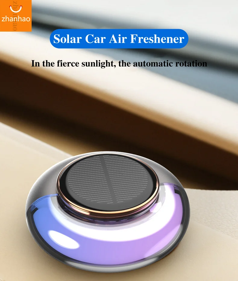 Car Air Freshener, Solar Powered Car Fragrance Perfume Diffuser, Automatic  Rotation Aromatherapy, 12 ml White Musk Essential Oil, 60 Days Fresh