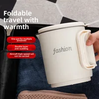 Portable Stainless Steel Folding Mini Travel Kettle Small Dormitory Home Use Electric Heated Water Cup Without Scale 2