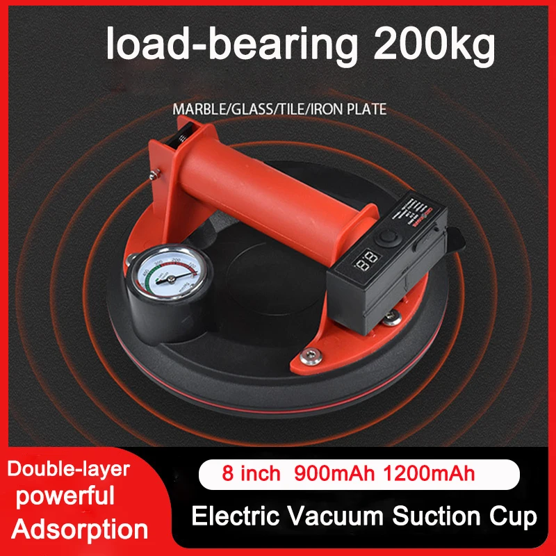 8-inch-200kg-load-heavy-electric-vacuum-suction-cup-lifter-for-glass-tile-suckers-industrial-air-pump-with-1200mah-battery