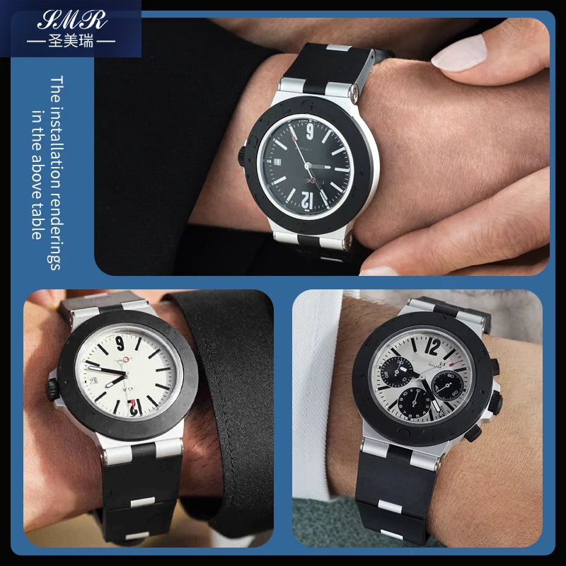 ブルガリ ディアゴノ ラバー時計ストラップ凸面インターフェイス 24