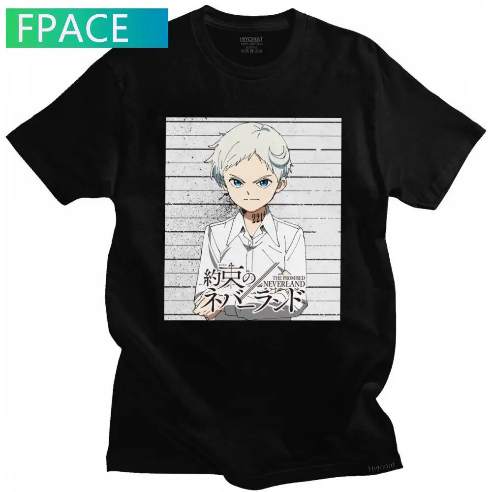 

Novelty Men's Norman The Promised Neverland Shirt Anime T-shirt Short Sleeve Cotton Tshirt Classic Japan Manga Tees Top Clothes