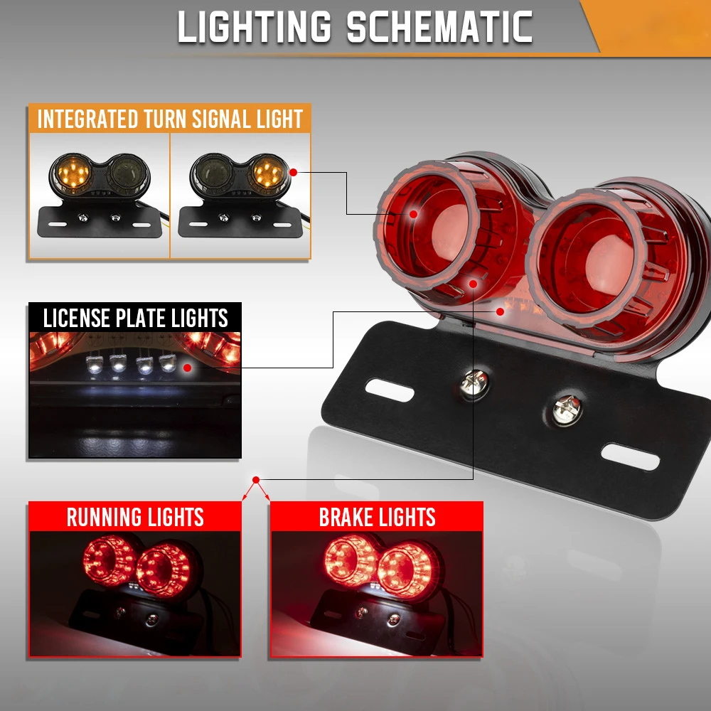 Indicatore Luminoso A Led Per Moto Supporto Targa, Luci Posteriori Freno A Led, Indicatori Di Direzione Per Yamaha Tenere 700 Yamaha Xj6
