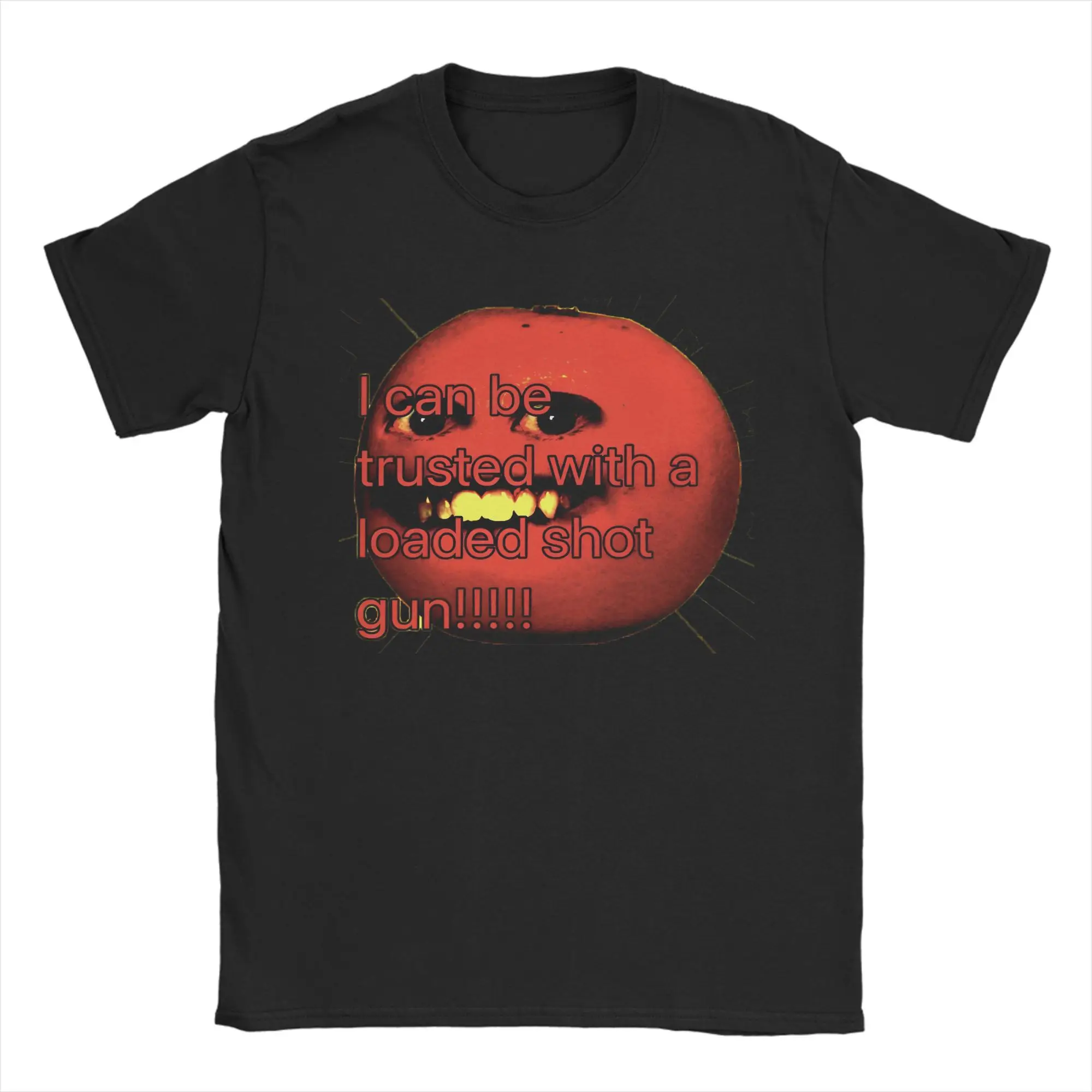 Humorous Orange Graphic Men's Cotton Crew Neck T-Shirt