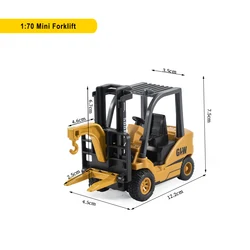 Diecast Construction Vehicle Toys for Kids - Alloy & Plastic Truck Set with Tractor, Excavator, Crane, and Bulldozer (Mini Forklift)