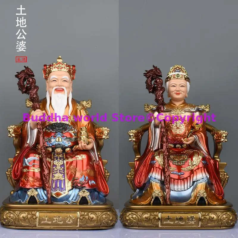 

2024 Southeast Asia God of wealth TU DI GONG PO BUDDHA figure HOME SHOP protection Prosperity LUCK CAI SHEN FENG SHUI statue