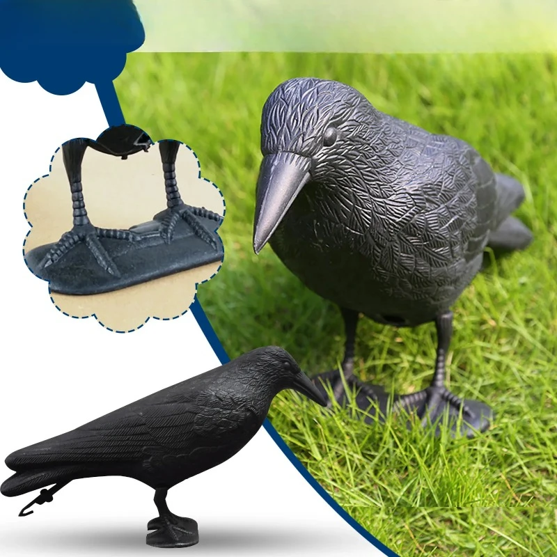 

Decoracion Jardin Exterior Simulation Black Crow Raven Bird Repellent Pest and Mysterious Skeleton Animal Statue