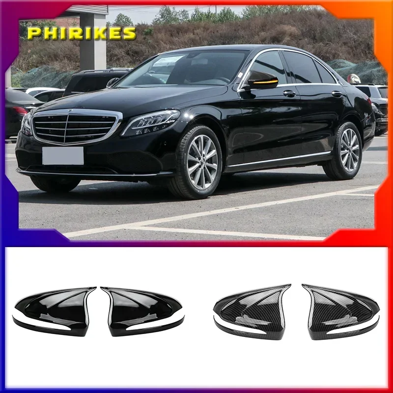 

NEW-for Mercedes Benz C200L Modified New E-Class E300L/GLC260 ABS Car Rearview Mirror Cap Cover Trim Accessories 2 Pcs