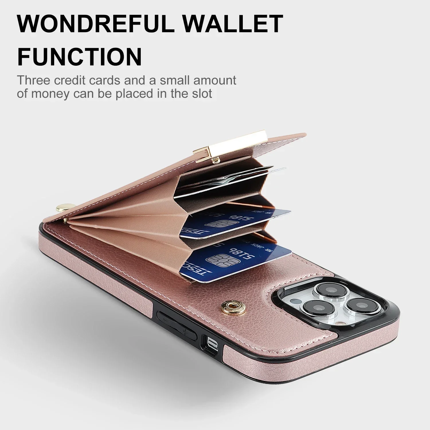 Elegant Leather Wallet Phone Case with Card Slot Holder