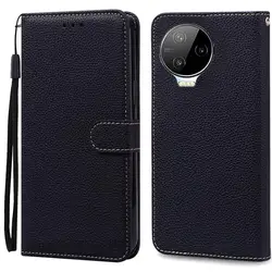 Leather Wallet Case - Magnetic Flip Phone Cover for Infinix Note 12 2023 (Black)