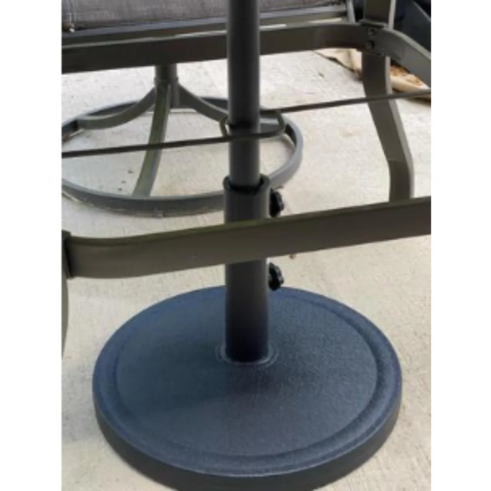 26 lb matte black round umbrella base 1