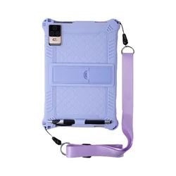 Enhanced Shockproof Silicone Tablet Stand Cover - 10.1 - inch(24x16cm) (Purple - Belt)
