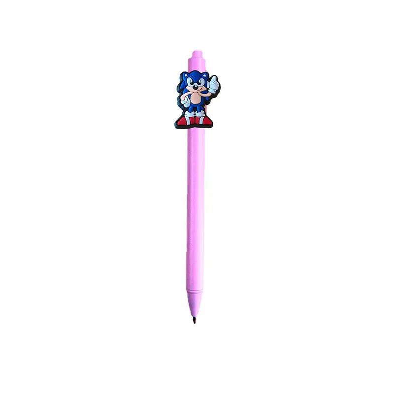 Bolígrafo negro de 0,5 mm de Sonic The Hedgehog con trece estilos de adorables figuras de anime de dibujos animados, bolígrafo adhesivo suave de PVC, regalos para festivales para niños