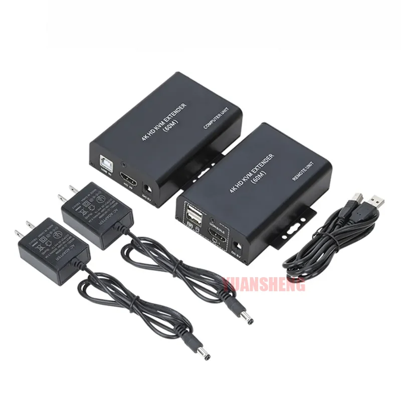 60M 4K 30HZ HDMI 호환 KVM 확장기(RJ45 CAT5e CAT6 이더넷 네트워크 케이블 오디오 비디오 송신기 및 수신기)