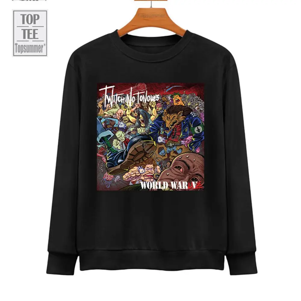 

World War Live Album Hoodie Twitching Tongues Tour Sweatshirts Woman Pop Harajuku Black Sweatshirt